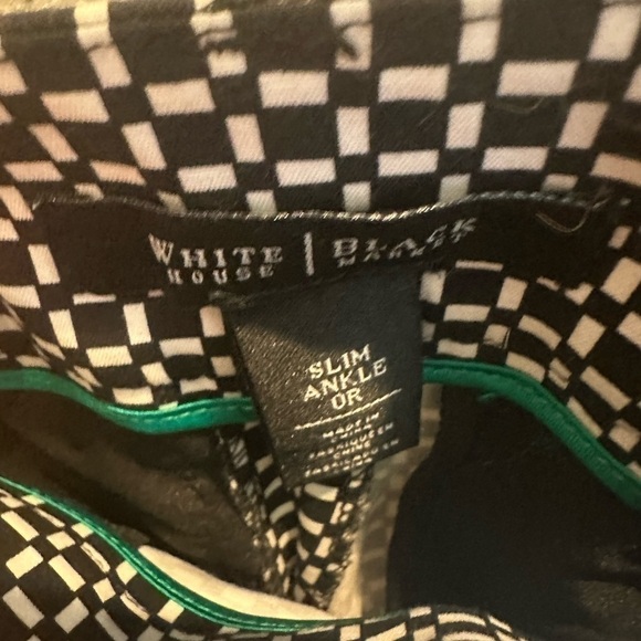 White House Black Market Houndstooth Slim Ankle Pants Size 0 Regular - Picture 3 of 3